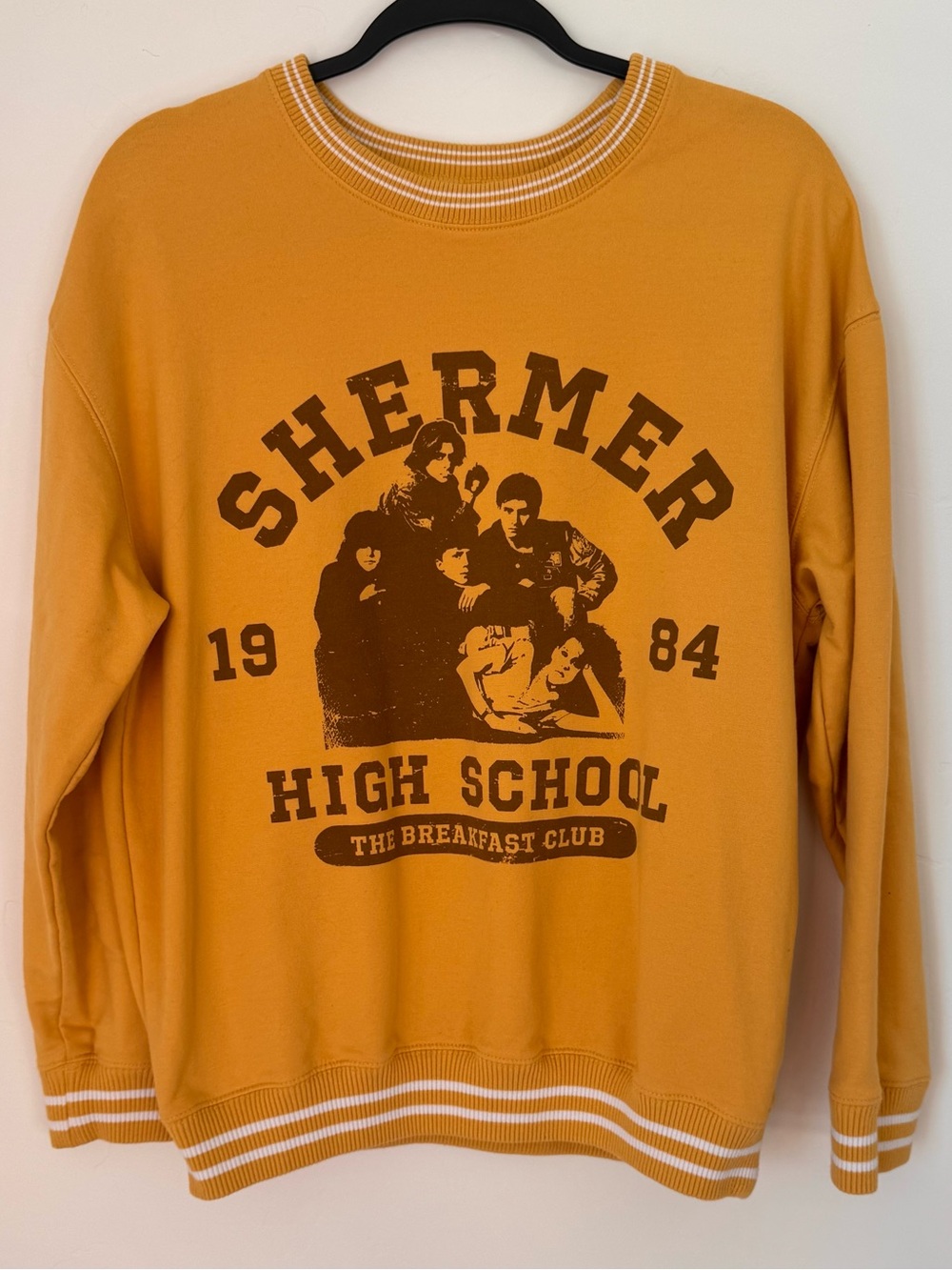 The Breakfast Club - Yellow Shermer 1984 High School Sweatshirt Retro 80s Size L
